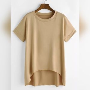 Apricot Short Sleeve Dip Hem Tee Size L